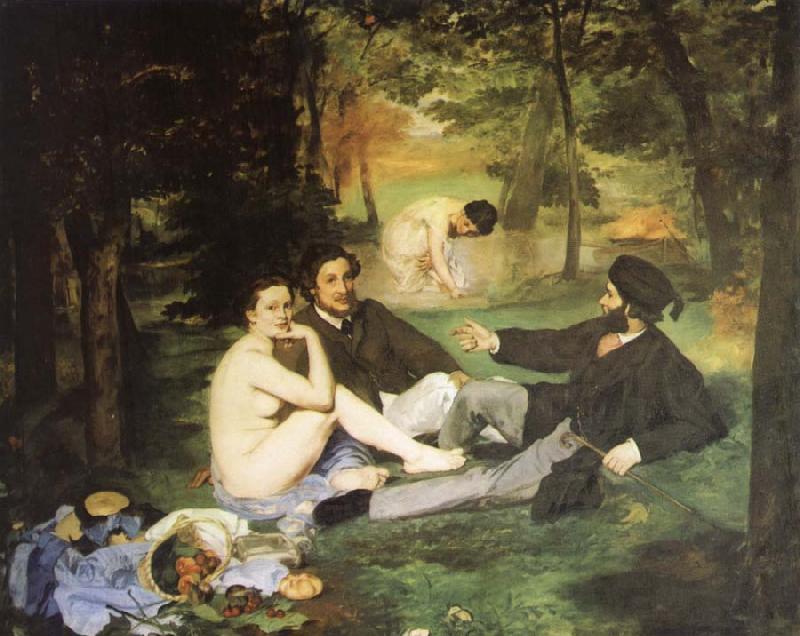 Edouard Manet Having lunch on the grassplot oil painting picture